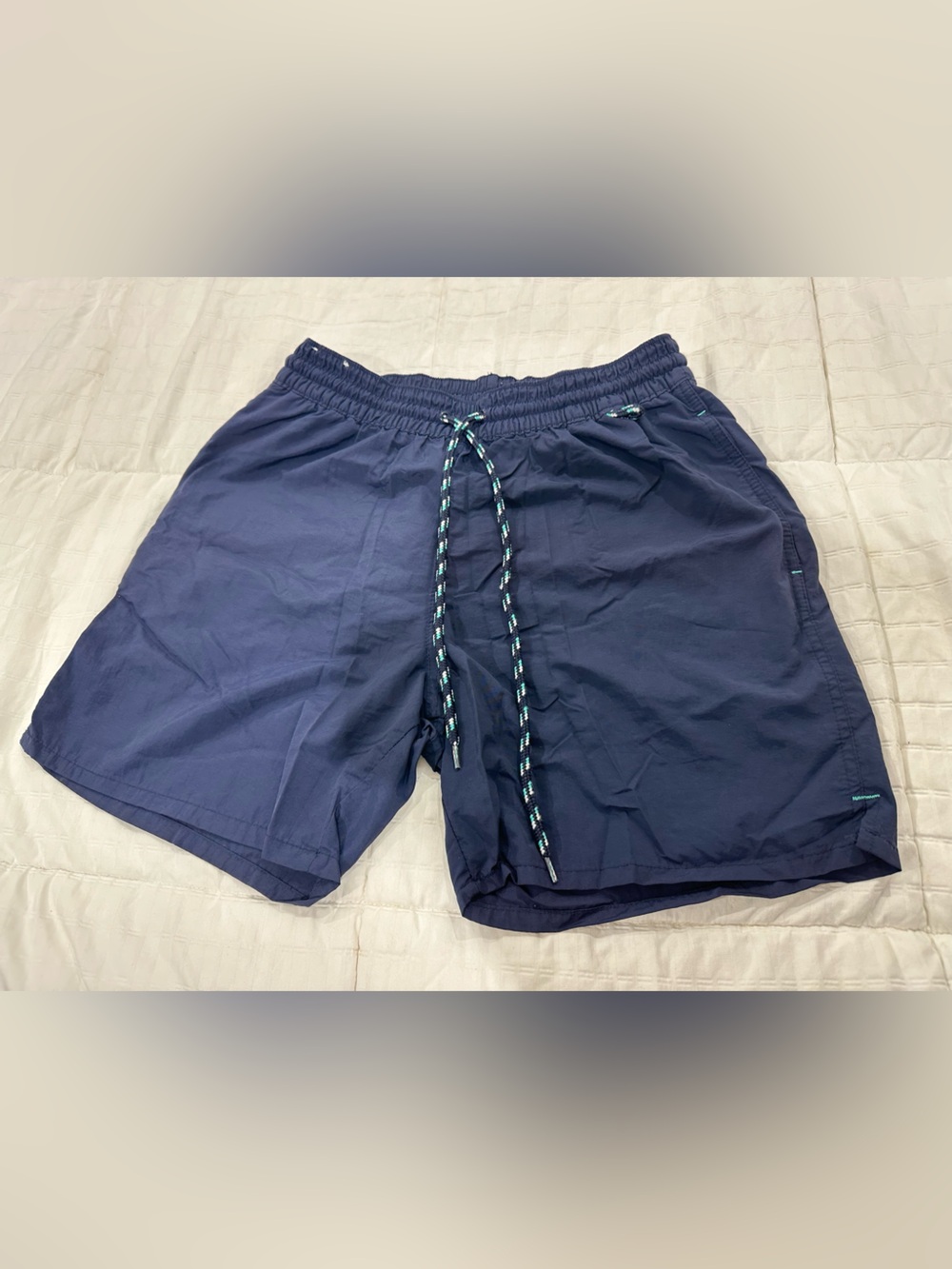Merona Navy Athletic Drawstring Swim/Workout Shorts with Braided Cord